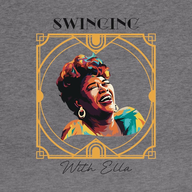 Swinging with Ella Fitzgerald Jazz Gift by LozsArt